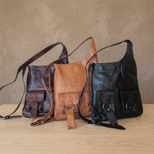 Unisex Genuine Leather Crossbody <b>Bag</b> Classic Style Durable Soft Handle Multi-Function - Product Image 2