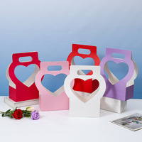 Boîte cadeau portable en forme de cœur avec logo personnalisé, en carton blanc, avec poignée, pour la fête des mères, les mariages, les anniversaires, les fêtes
