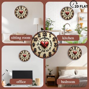 Round Wooden Wall <b>Clock</b> 25cm Smooth Surface Quiet Quartz Home Corridor Decor - Product Image 5