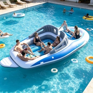 Nouveau bateau <span class=keywords><strong>gonflable</strong></span> pour <span class=keywords><strong>6</strong></span> <span class=keywords><strong>personnes</strong></span>, île flottante, yacht de fête en mer, bateau de rafting en PVC écologique, capacité maximale de 400 cm - Product Image 5