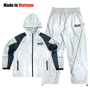 Custom Two-Piece Sportswear Set Polyester Windproof Waterproof Zipper Hooded Jacket and <b>Pants</b> Unisex - Product Image 1