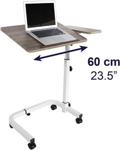 Ventas de fábrica Overbed Ruedas de mesa Altura ajustable Hospital Tilt Top Mesita de noche Rolling Overbed Table - Product Image 4