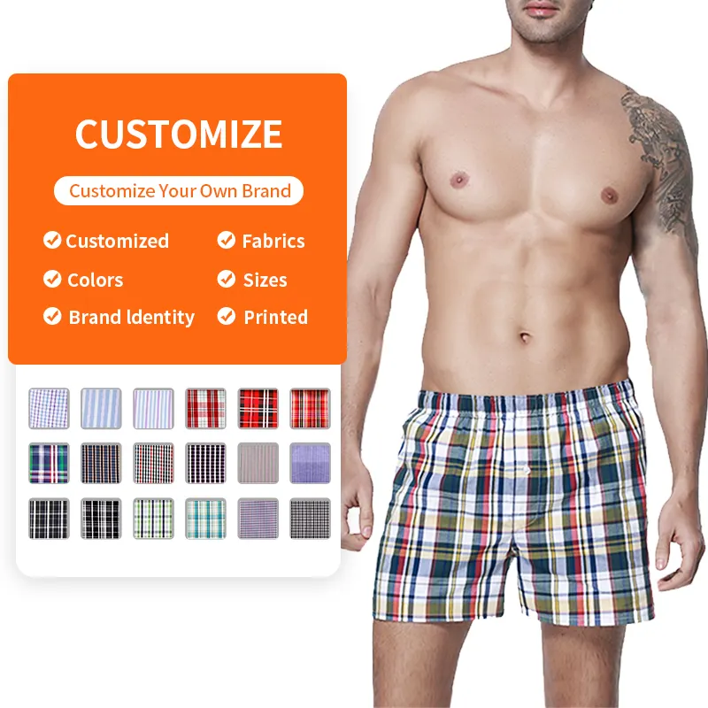 Enerup OEM/ODM Nhiều Phong Cách Kẻ Sọc Lỏng Celana Dalam Pria Mens Đồ Lót Boxer Shorts Mens Đồ Lót Mens Briefs & Boxers