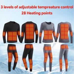 Ropa interior de invierno térmica eléctrica recargable por USB de 5V para hombre, conjunto de dos piezas, Calzoncillos largos, tela de capa Base, <span class=keywords><strong>pijama</strong></span> para mantener el calor - Product Image 3