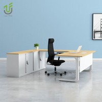 IULTRA Bureau de direction moderne Table en L blanche minimaliste de luxe pour PDG Allemagne Mobilier de bureau Assemblage facile et durable