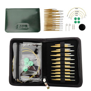 Juego de 10 Pares de Agujas Circulares Intercambiables de Bambú Profesionales, Desmontables, Duraderas y Suaves <span class=keywords><strong>para</strong></span> Tejer Suéteres - Product Image 1
