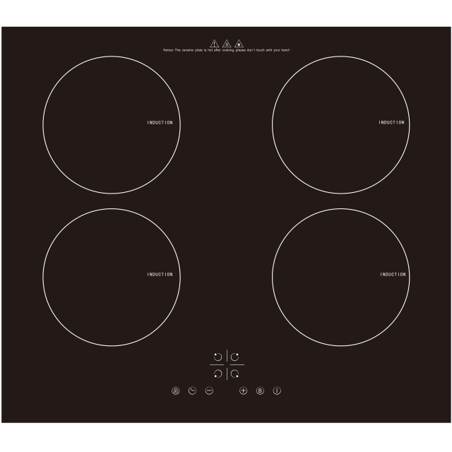 Professional Built-in 4 Zone Electric Induction Cooktop 6000W Stainless Steel Rapid Heating Commercial Household Kitchen Hob