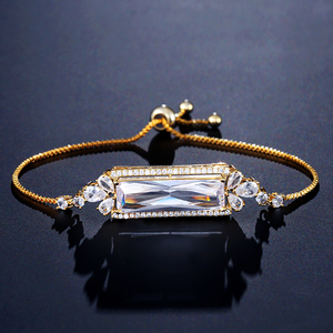 เครื่องประดับ BP2124 rakol สร้อยข้อมือเงินลายหินเซอร์โคเนียทองเหลืองทรงลูกบาศก์สำหรับสาวๆ - Product Image 3