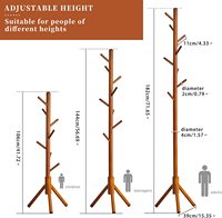 Holz garderobe, freistehender Hallen baum mit 8 Haken Einfach zu montieren Geeignet für Kinder und Erwachsene Hut Kleider ständer