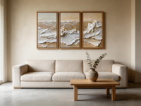 Art original abstrait, paysage marin, art mural texturé 3D, peinture à l'huile sur toile, 100% peint à la main, cadre en bois, taille personnalisée