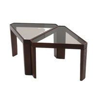 Vente en gros de meubles de salon modernes tables d'appoint table basse triangulaire avec plateau en verre TT-1419A