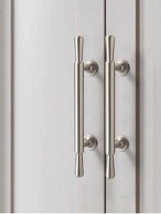 Poignées de meubles en laiton massif Offre Spéciale Boutons Poignée d'armoire en nickel brossé Bouton de tiroir en argent - Product Image 2