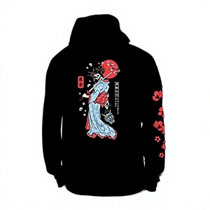 Sweat à capuche long doublé 350 g/m² avec logo Puff, épaules tombantes, personnalisable, en polaire recyclée écologique, unisexe, pour hommes - Product Image 2