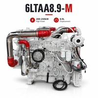 Moteur diesel de propulsion marine CUMS 6LTAA8.9-M 250KW 335HP, moteur robuste pour bateau de pêche, remorqueur, navire commercial