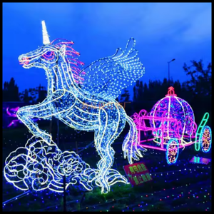 Decoración navideña impermeable para exteriores con luz LED de caballo con carroza. - Product Image 4