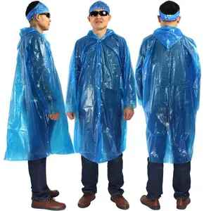 PE透明塑料雨衣防雨防水整体一次性PE雨衣
