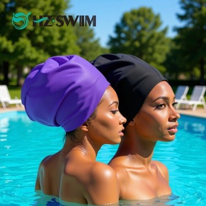 Bonnet de bain en silicone imperméable surdimensionné, haute élasticité, grande taille pour adultes, unisexe - Product Image 1