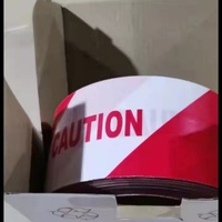 Ruban de signalisation de sécurité blanc et rouge imprimé de haute qualité, ruban de précaution en film PE HDPE