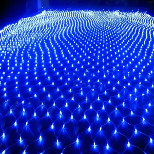 Luces de cadena de red de pesca LED iluminadas Decoraciones de cadena al aire libre impermeables de bajo voltaje para vacaciones Estilo de estrellas del cielo
