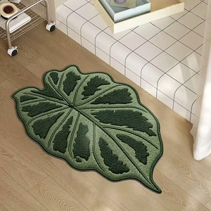 Bathroom Mat Leaf Shape Absorbent Washable For Bathroom Shower Room <b>Door</b> Rug Novelty Design - Product Image 2