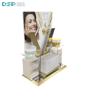 Soporte de exhibición cosmético de acrílico con luces LED ecológicas DSP para perfumes y cosméticos diseño personalizable para centros comerciales - Product Image 4