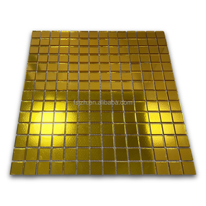 Piastrelle in cristallo a specchio in oro puro a forma quadrata piastrelle da parete cucina bagno TV sfondo decorazione domestica progetto - Product Image 2