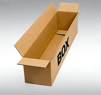 Gewöhnlicher Blanko-Einzelwand-Wellpappen-Transportverpackungskarton mit Prägung, UV-Beschichtung, Abbaubar, Anpassbar, Langer Karton