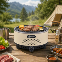Barbecue à charbon de bois polyvalent intérieur/extérieur moderne en acier inoxydable de qualité supérieure Bernard avec plaque facile à nettoyer et réglage de la température