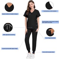 42030 Sarung Bantal Menyusui Bahan Polyester Spandex Desain Modern Putih Seragam Perawat Setelan Scrub Putih untuk Perawat Wanita
