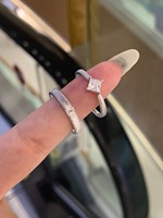 Bague de couple de luxe en argent sterling S925 plaqué or 18 carats avec diamants de laboratoire remplis et certifiés IGI
