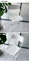 Chaise pliante en plastique noir moderne et simple, légère et portable, pour extérieur, stade et concert – Vente en gros usine