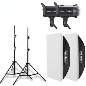 2x SL-100D Godox 100Ws 5600K Đèn LED Video Ảnh Liên Tục Studio + Hộp Mềm 2X60X90Cm + Giá Đỡ Đèn 2X2.8M Giá Bán Buôn - Product Image 1