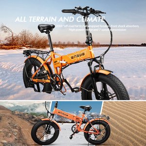 Para bicicleta eléctrica <span class=keywords><strong>ENGWE</strong></span> 750, ciclomotor de conducción diaria de 20 pulgadas, Pedal de 48V, W, motor de cubo trasero, freno de disco, batería de litio lista para enviar - Product Image 2