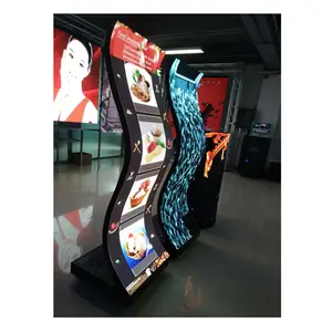 लचीली एलईडी स्क्रीन पैनल रचनात्मक मंजिल खड़ी लहर घुमावदार पोस्टर स्मार्ट कंट्रोल वाईफाई यूएसबी पी 2.5 इनडोर विज्ञापन खिलाड़ी