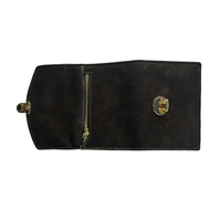 Dompet Lipat Tiga SHIMO Logo Kustom Kulit Hitam Tempat Kartu MOQ Rendah 50pcs Dompet Saku Minimalis Tipis untuk Pria Wanita