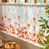 Rideaux courts occultants en tulle de qualité supérieure, rideaux courts à motifs floraux pour chambre à coucher, rideaux courts pour fenêtre de chambre