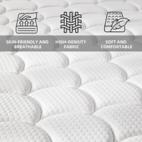 Matelas hybride moderne COSTFULL avec technologie de compression à ressorts ensachés, tissu en coton tricoté, soutien orthopédique pour chambre et école