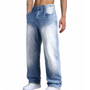 بنطلون جينز رجالي واسع الساق بتصميم عتيق متدرج اللون، بنطلون دنيم هيب هوب Y2K مغسول، ملابس الشارع الفضفاضة، بنطلون كاجوال - Product Image 5