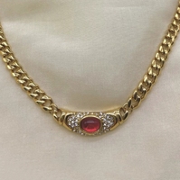 Collier tendance en acier inoxydable plaqué or 18 carats avec chaîne serpent en forme de cœur, incrustations colorées et zircon sportif, style européen et américain