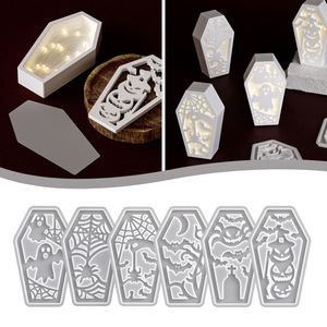 แม่พิมพ์ DIY โคมไฟตั้งโต๊ะฮาโลวีนแบบทำมือจัมพ์สูทตัดตารางฮาโลวีนเรซินอีพ็อกซี่เรซินแมงมุมไข่ค้างคาวเครื่องมือทำเค้ก - Product Image 4