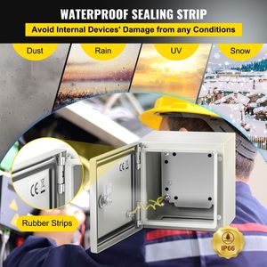 4X Steel <b>Electrical</b> Junction Box 8 X 6'' IP66 Waterproof Dustproof for Outdoor/Indoor Electronics <b>Instrument</b> Enclosures D0100HRS - Product Image 2