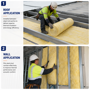 Bâtiment en structure métallique, isolation thermique, <span class=keywords><strong>laine</strong></span> <span class=keywords><strong>de</strong></span> <span class=keywords><strong>verre</strong></span> 50 mm - Product Image 1