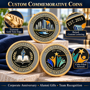 Monedas Conmemorativas Personalizadas en Tono Dorado, Regalos Conmemorativos para Aniversarios Corporativos, Universitarios, Equipos y Reconocimiento a Antiguos Alumnos - Product Image 4