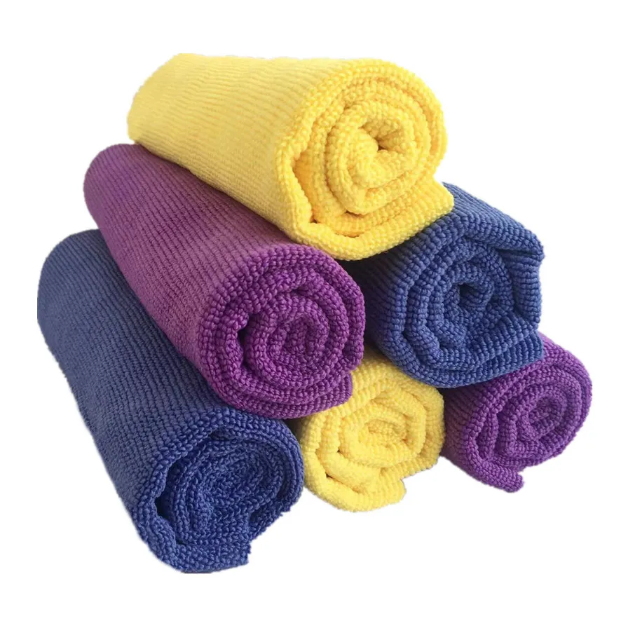 350GSM perle microfibre chiffon de nettoyage carré à séchage rapide grande chaîne serviette tricotée pour le nettoyage de voiture