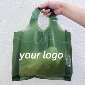 Tùy chỉnh Poly túi mềm vòng lặp xử lý LDPE/HDPE Tote mua sắm túi nhựa với logo riêng cho quần áo bao bì - Product Image 5
