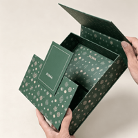 Boîte de présentation de Noël à prix d'usine, vente chaude, boîte à vêtements magnétique en carton rigide avec logo personnalisé imprimé