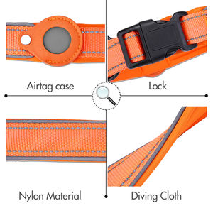 Collare per cani di moda con custodia Airtag in Nylon collare per animali domestici morbido riflettente Anti-perdita di tracciamento collare per cani Airtag - Product Image 3