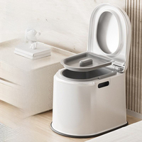 Chaise de toilette mobile portable en plastique à deux pièces pour intérieur avec seau intérieur amovible anti-odeur pour la maison Modèle 2020