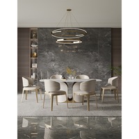 Chaise de salle à manger sans accoudoirs en cuir de luxe léger, mobilier de maison haut de gamme, design italien minimaliste en acier inoxydable