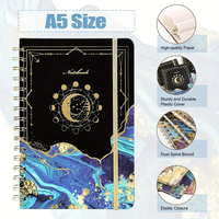 Cahier A5 conçu sur mesure, fil à reliure à spirale, couture, ligne pointillée, journal, usage personnel, reliure à cadeaux promotionnels pour l'école
